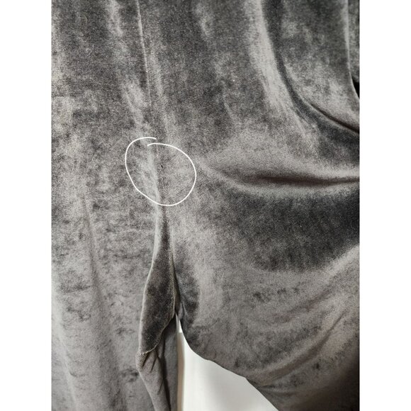 Vtg Victoria's Secret 90's Gray Black Velvet Jumpsuit Scoop Neck Wide Leg Velour - Picture 4 of 5